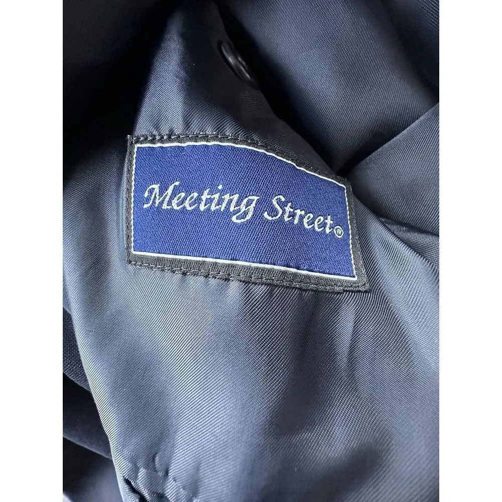 Vintage Meeting Street Blazer Mens‎ 46S Blue Wool Pockets Suit Jacket Sport Coat